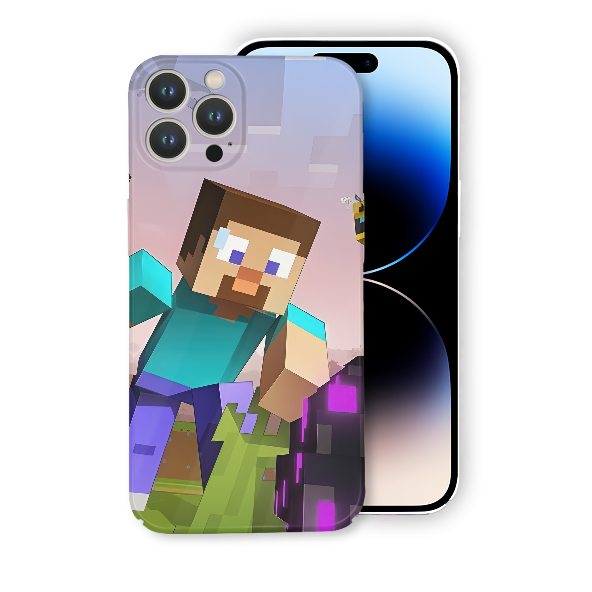 （画像用） マインクラフト ブロックの世界 Minecraft MC Block world 【iPhone 14シリーズ対応】ハードケース